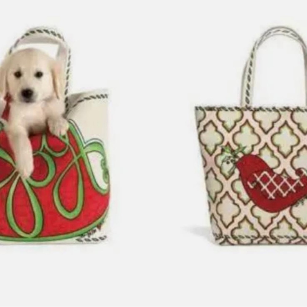 NWT Brighton Love and Joy Large Canvas Christmas Tote
